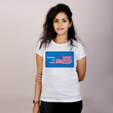 Nevertheless, She Persisted. Women's T-Shirt. USA Flag.